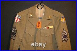 WW2 US AAF 8th Army Air Force Master Sergeant Pre-Transition Ike OD Field Jacket