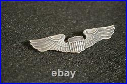 WW2 US AAF Army Air Force Pilot Aviator Badge Wings Balfour Sterling 2 Inch VG