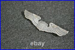WW2 US AAF Army Air Force Pilot Aviator Badge Wings Balfour Sterling 2 Inch VG