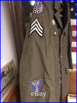 WW2 US ARMY AIR CORPS UNIFORM LOT 20th Air Force CBI Patched Flying Tigers