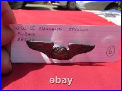 WW2 US ARMY AIR FORCE NAVIGATOR WING STERLING AAF PIN back 3 inch wing 6