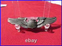 WW2 US ARMY AIR FORCE PILOT WING STERLING AAF PIN back 3 inch wing 5 amico
