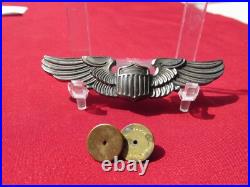 WW2 US ARMY AIR FORCE PILOT WING STERLING AAF PIN back 3 inch wing 5 amico