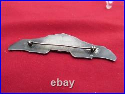 WW2 US ARMY AIR FORCE Service PILOT WING AAF PIN back 3 inch #16 sterling LGB