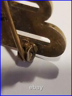 WW2 US ARMY AIR FORCES Silver +1/20 10k Gold Vintage Propeller Wing Dangle Pin