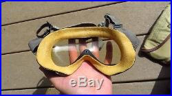 WW2 US Army AIR FORCE B-8 Flight Flying Goggles COMPLETE with Lenses No. 1065