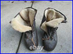 WW2 US Army AIR FORCE Winter Leather/Fur Pilot's FLYING BOOTS