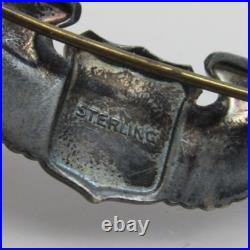 WW2 US Army Air Corps Force 2 Pilot Wings Sterling Silver Pinback