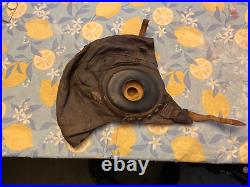 WW2 US Army Air Force A-11 Leather Flight Helmet Size Large MFG Fox Chase