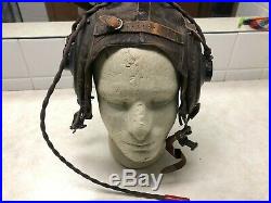 WW2 US Army Air Force A-11 Leather Flying Helmet Size Large