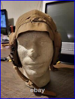WW2 US Army Air Force AN-H-15 Cloth Flight Helmet Size Ex-Large Society Brand