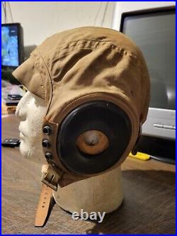 WW2 US Army Air Force AN-H-15 Cloth Flight Helmet Size Ex-Large Society Brand