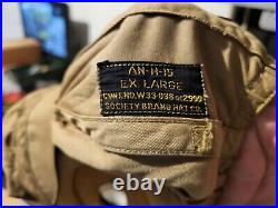 WW2 US Army Air Force AN-H-15 Cloth Flight Helmet Size Ex-Large Society Brand