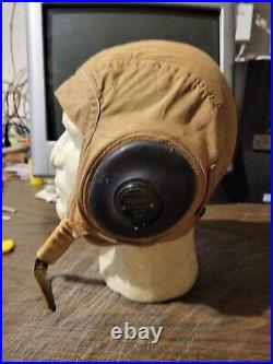 WW2 US Army Air Force AN-H-15 Cloth Flight Helmet Size Medium MFG Slote & Klein