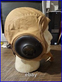 WW2 US Army Air Force AN-H-15 Cloth Flight Helmet Size Medium MFG Slote & Klein