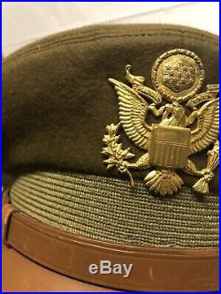 WW2 US Army Air Force Berkshire Deluxe Pilot Officer Crusher Cap with Badge Mint