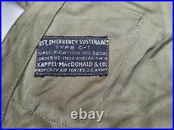 WW2 US Army Air Force C-1 Survival Vest MFG Cappel-MacDonald Missing Pouches