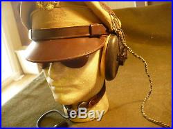 WW2 US Army Air Force Cap, Radio Phones and Throat Microphone