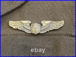 WW2 US Army Air Force Dress Jacket Bullion AAF HQ Patch, Pilot Wings Named