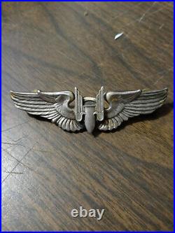 WW2 US Army Air Force Gunner Pilot Wing Full Size Two Piece Sterling
