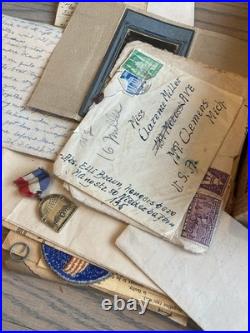 WW2 US Army Air Force Lot Grouping Ephemera Medals Ribbons Photographs Named
