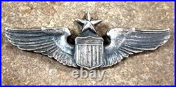 WW2 US Army Air Force Military AAF Senior Pilot Wing 3 inch USAAF Jostens Sterli