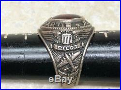 WW2 US Army Air Force Pilot Officer Sterling Ring Size 9