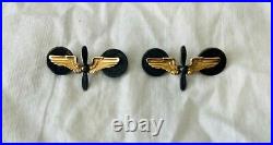 WW2, US Army Air Force Pilot Wings, Lapel pins, Sterling Silver, Gold, qty 2