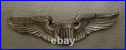 WW2 US Army Air Force Sterling Silver Pilot Wing Pin Back 3 Heavy