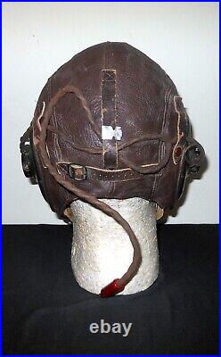 WW2 US Army Air Force TYPE A-11 FLIGHT HELMET & EARHONES SUPERB