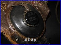 WW2 US Army Air Force TYPE A-11 FLIGHT HELMET & EARHONES SUPERB