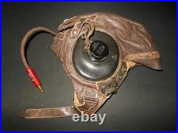 WW2 US Army Air Force TYPE A-11 FLIGHT HELMET & EARHONES SUPERB