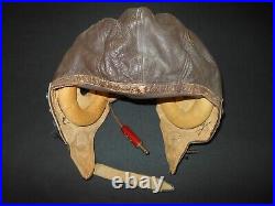 WW2 US Army Air Force TYPE A-11 FLIGHT HELMET & EARHONES SUPERB