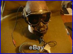WW2 US Army Air Force Type A-11 Helmet B-8 Goggles, Oxygen Mask & Raido Head Set