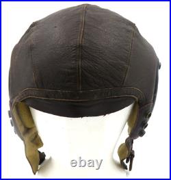 WW2 US Army Air Force Type A-11 Leather Flight Helmet XL Selby Shoe Co