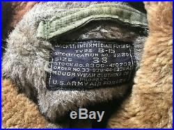 WW2 US Army Air Force issue B-15 flight jacket Rough Wear size 38
