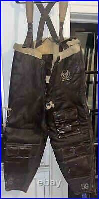 WW2 US Army Air Forces 1941-47 Fleece/Leather Bomber Pants Size 40 WWII Flying