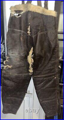 WW2 US Army Air Forces 1941-47 Fleece/Leather Bomber Pants Size 40 WWII Flying