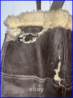 WW2 US Army Air Forces 1941-47 Fleece/Leather Bomber Pants Size 40 WWII Flying