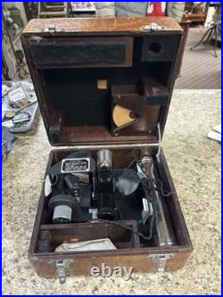 WW2 US Army Air Forces A-10a Aircraft Bubble Sextant w wood case. Mfg by Ansco