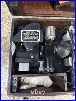 WW2 US Army Air Forces A-10a Aircraft Bubble Sextant w wood case. Mfg by Ansco
