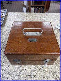 WW2 US Army Air Forces A-10a Aircraft Bubble Sextant w wood case. Mfg by Ansco