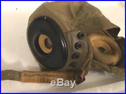 WW2 US Army Air Forces AN-H-15 Aviator Canvas Bomber Helmet Attached B-8 Goggle