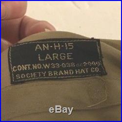 WW2 US Army Air Forces AN-H-15 Aviator Canvas Bomber Helmet Attached B-8 Goggle