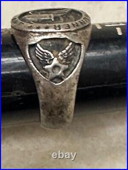 WW2 US Army Air Forces Aerial Gunner Sterling Ring Size 12