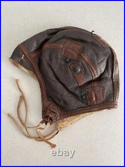 WW2 US Army Air Forces B-6 Winter Leather Flight Helmet Size Small