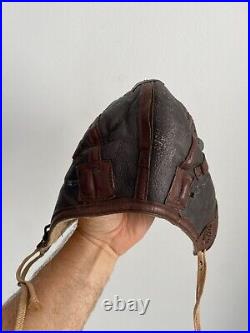 WW2 US Army Air Forces B-6 Winter Leather Flight Helmet Size Small