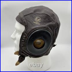 WW2 US Army Air Forces Pilot Leather A-11 Helmet Aviator Cap Fox Chase