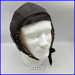 WW2 US Army Air Forces Pilot Leather A-11 Helmet Aviator Cap Fox Chase