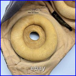 WW2 US Army Air Forces Pilot Leather A-11 Helmet Aviator Cap Fox Chase